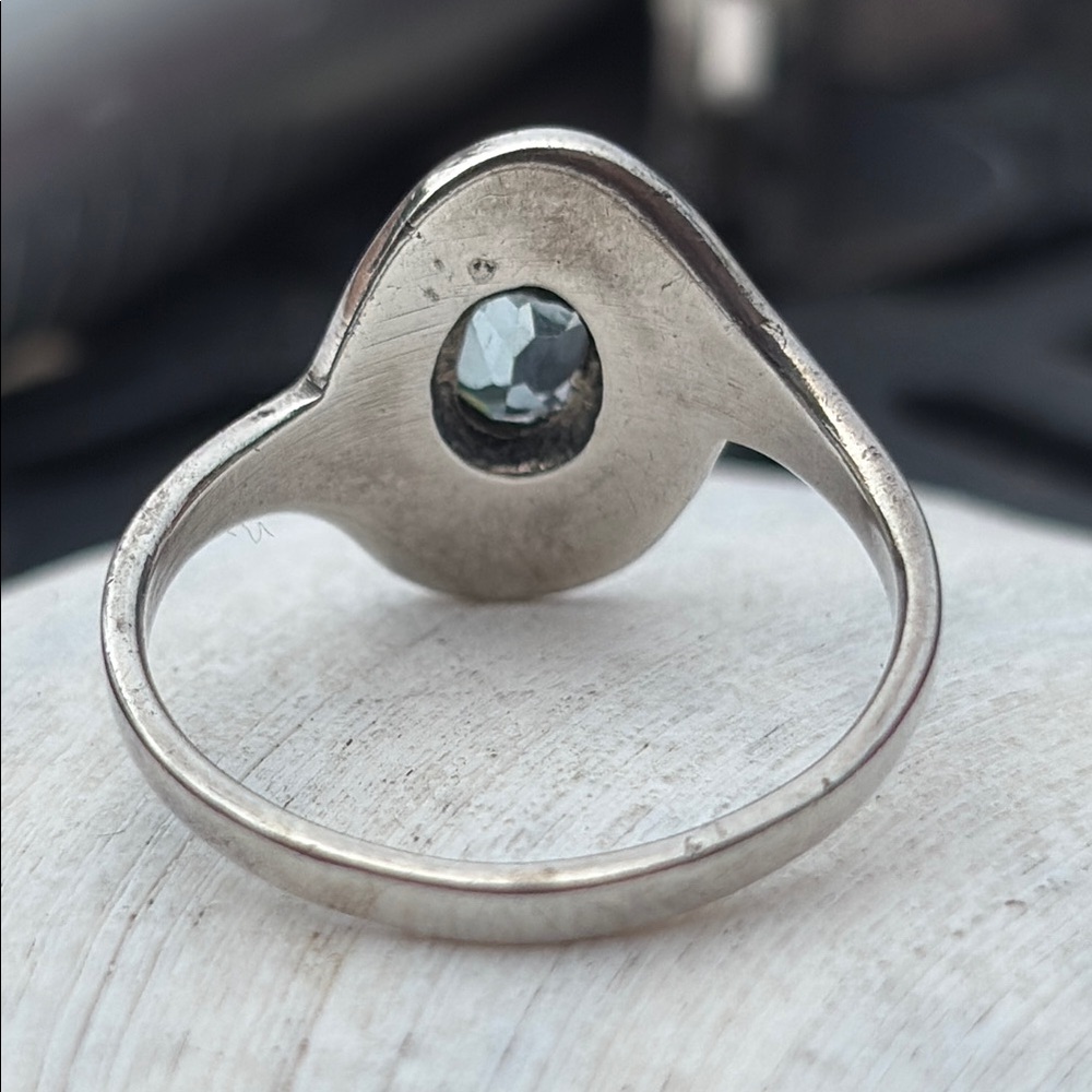 Genuine Natural Blue Topaz Oval Bezel Solitaire Ring Sterling Silver Size 8.5 - Picture 8 of 13